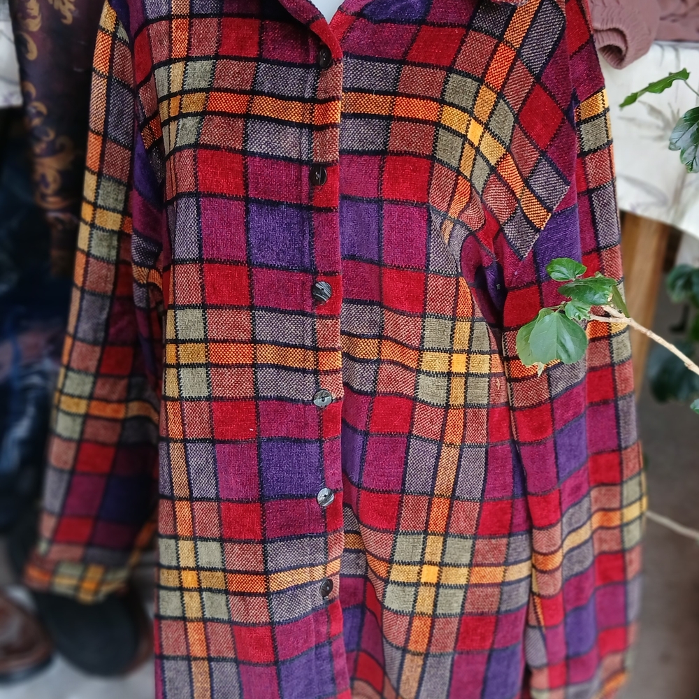 Chico's Colorful Button-Up Blouse/Jacket